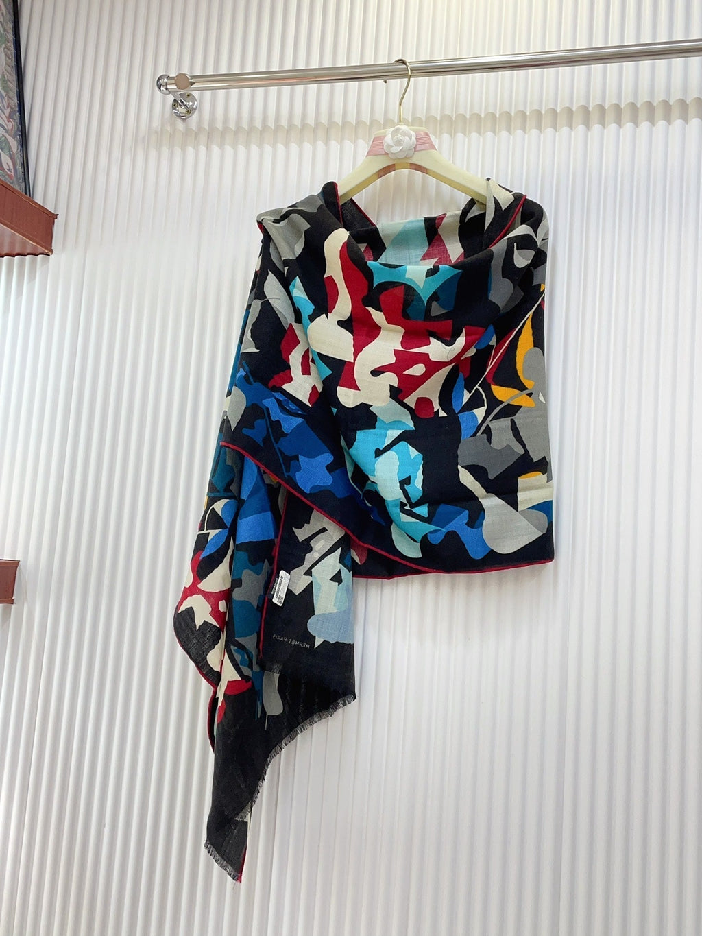 Scarf 180 CM Black Colorful Mashmere And Silk  403888