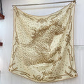 Cheval De Legende Scarf 140 CM Ivory White Pattern Cashmere And Silk
