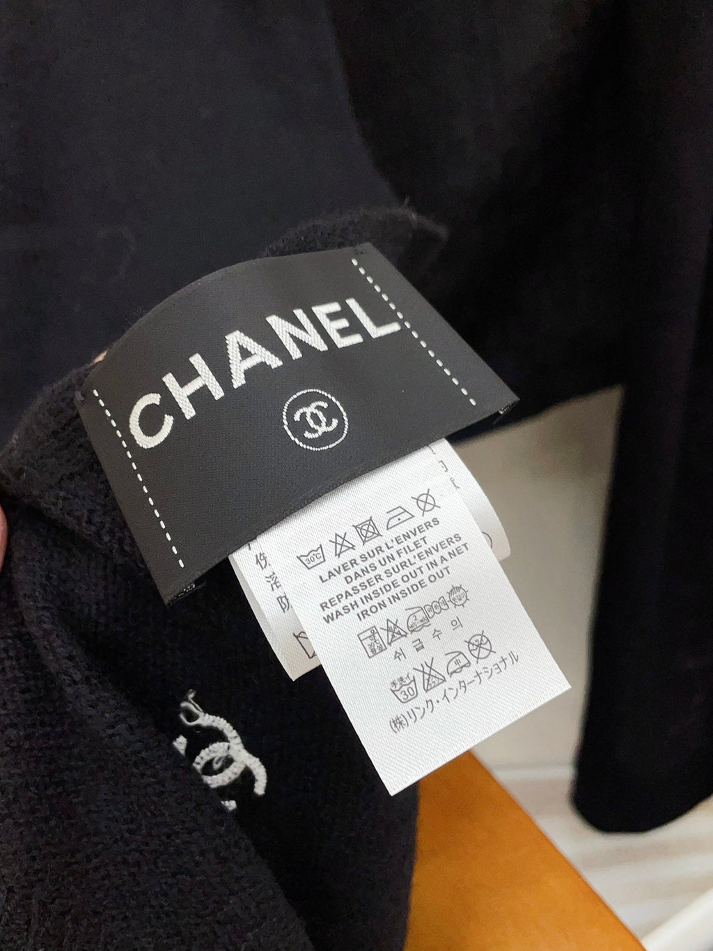 CC Scarf 190 CM In Black White Cashmere 418222