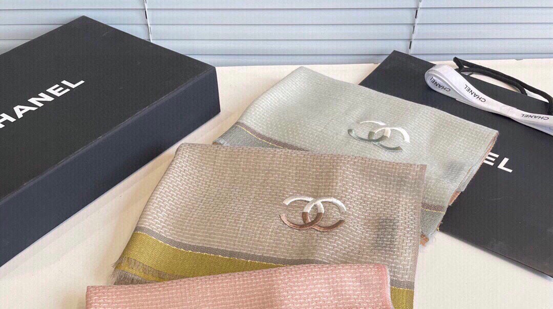 CC Scarf 200 CM In Light Brown Yellow Mix White Ivory Cashmere 413836