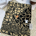 Loewe Scarf 180CM Black Beige Wool Cashmere 968582