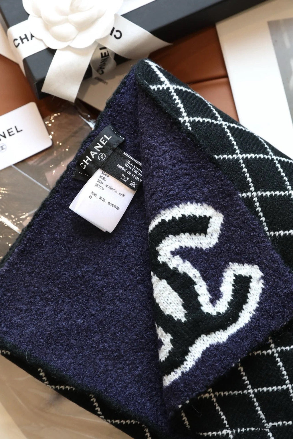 CC 25 Scarf 190cm Black Wool 968578