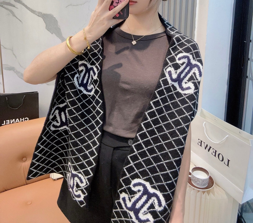 CC 25 Scarf 190cm Black Wool 968578
