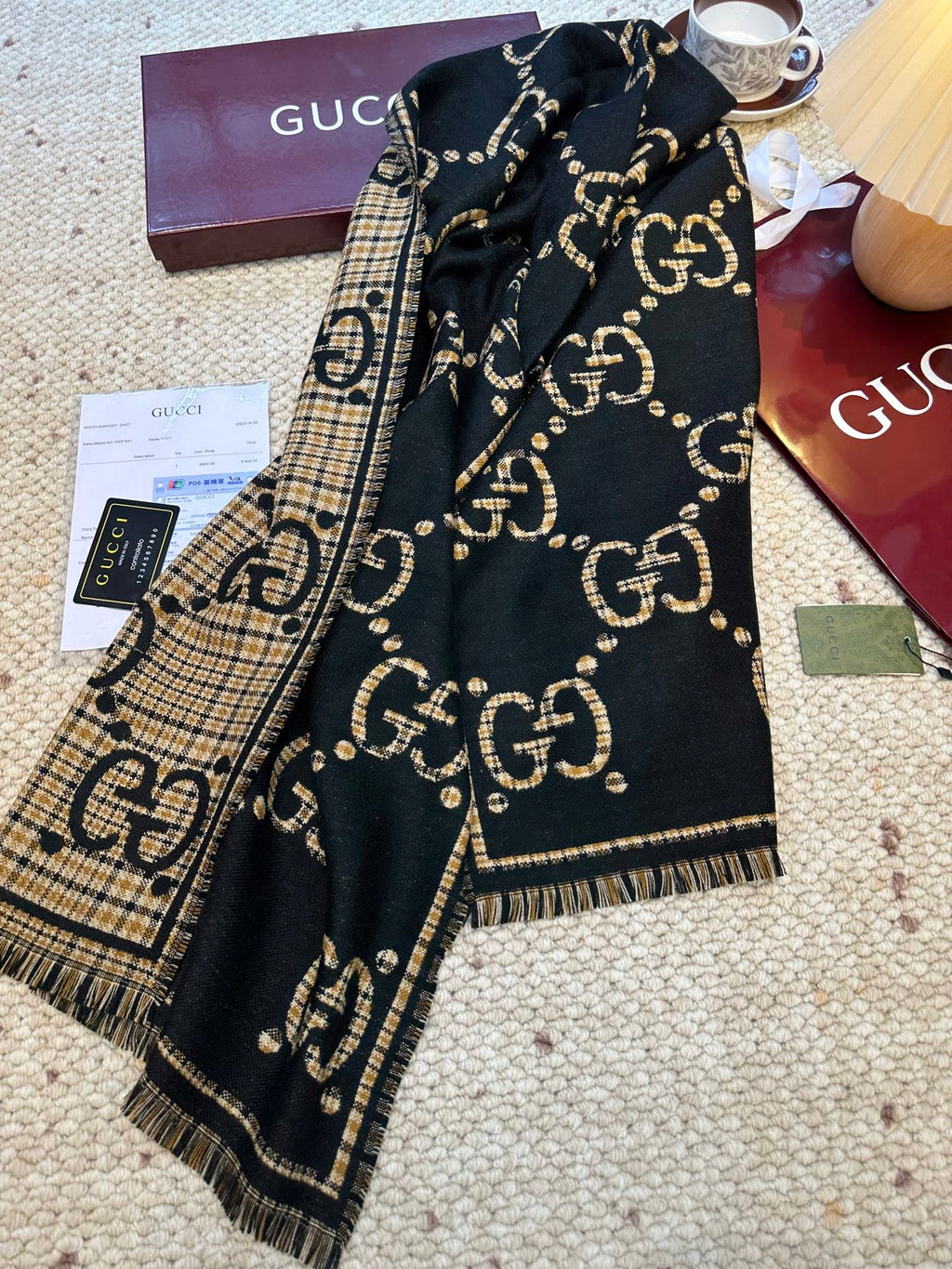 GG Classic 180CM Black Beige Wool 287938