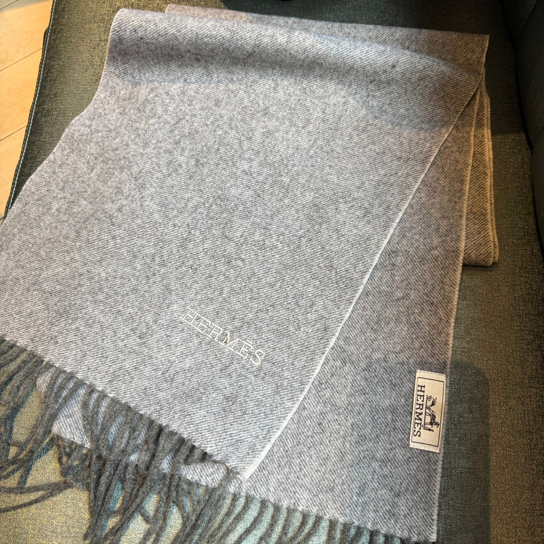 Scarf 190 CM Grey Wool Cashmere