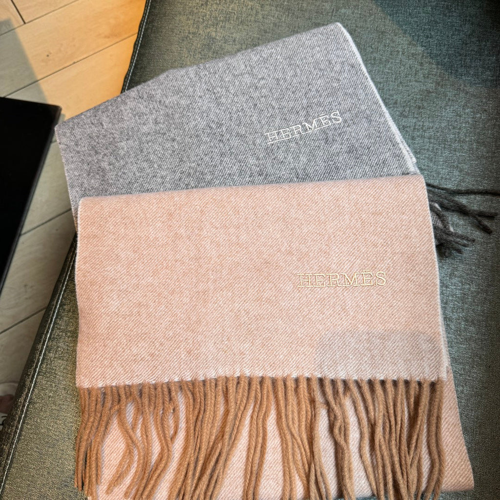 Scarf 190 CM Grey Wool Cashmere