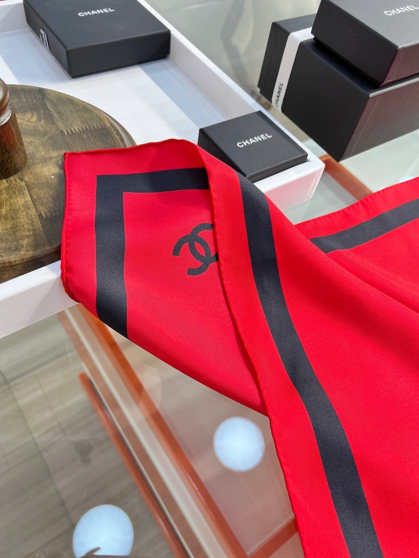 CC Scarf 90x90 Brown Red Silk Twill 204017