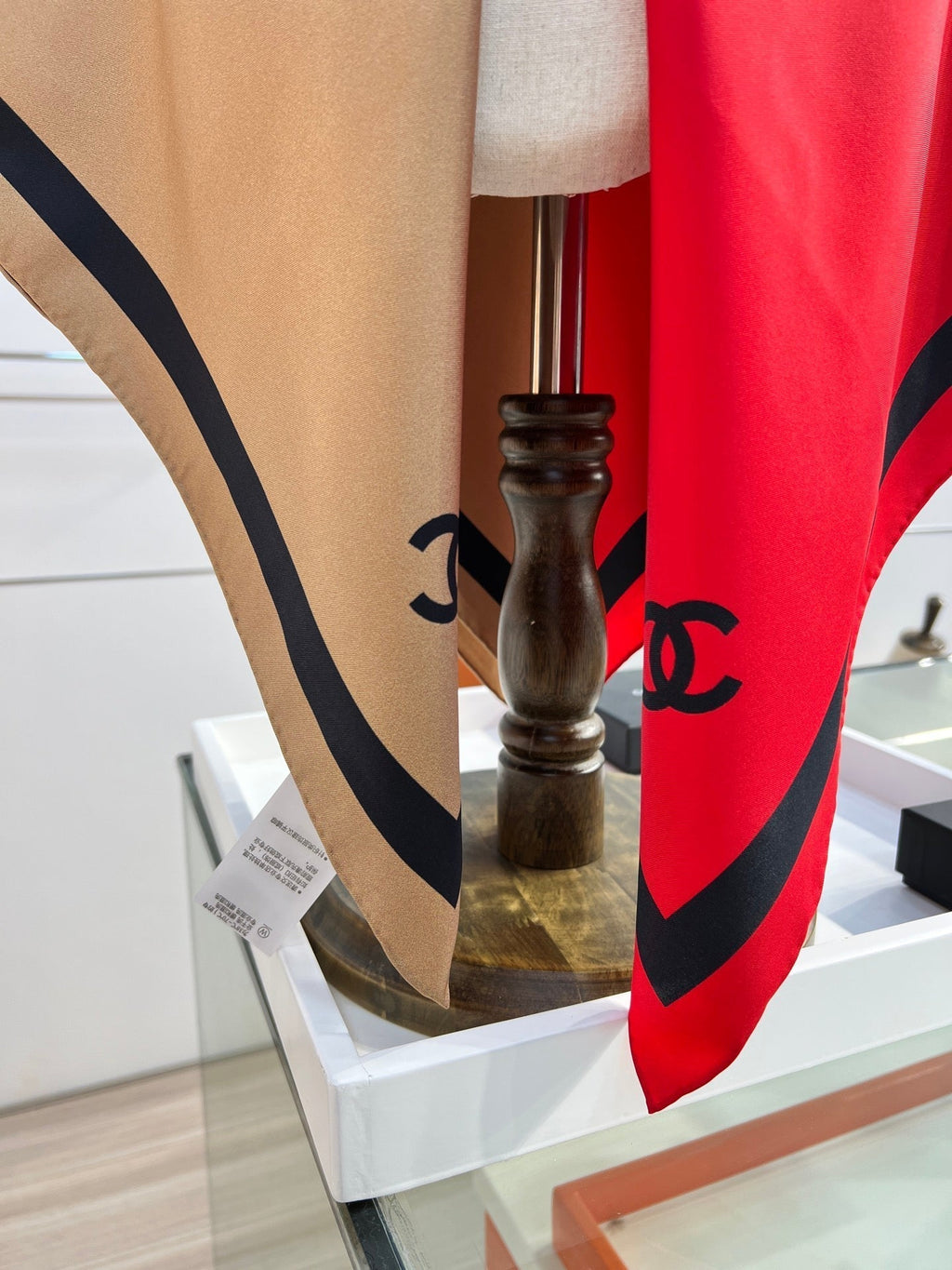 CC Scarf 90x90 Brown Red Silk Twill 204017