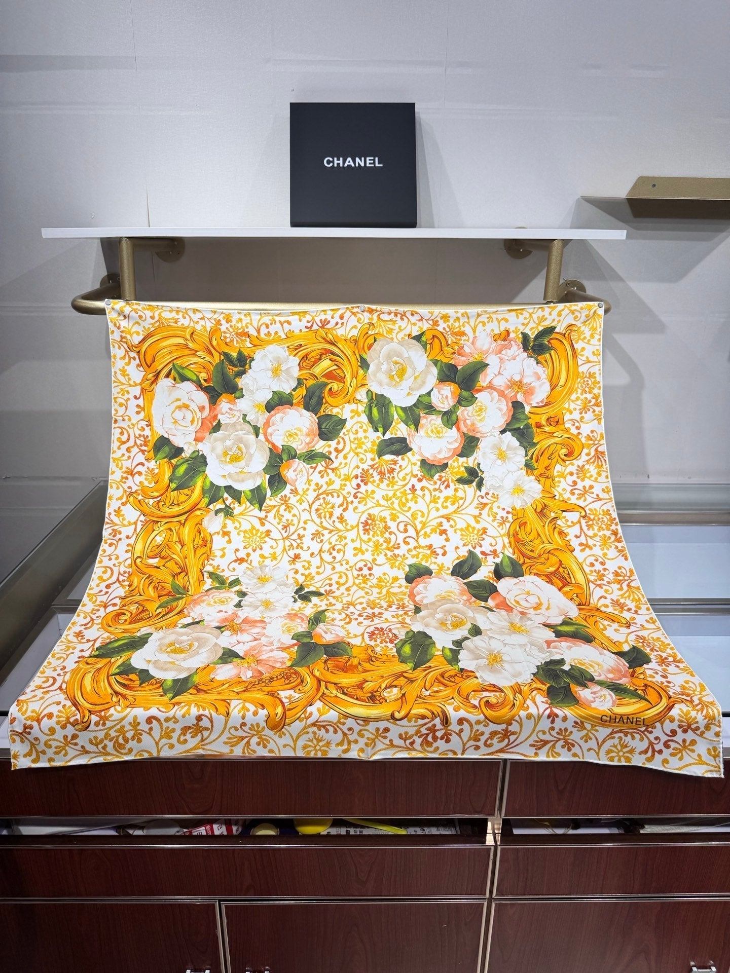 CC Bandana Scarf 90x90 Yellow White Silk Twill 204014