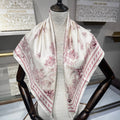CD Jouy Scarf 90x90cm Light Pink White Silk Twill 209845