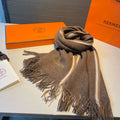 Scarf 180 CM In Brown Mix White Cashmere 376517