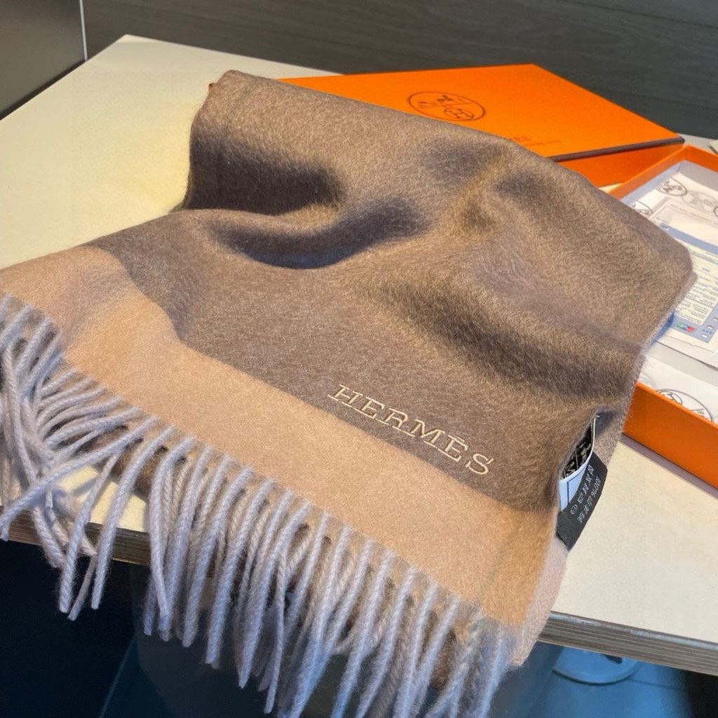 Scarf 180 CM In Brown Mix Beige Cashmere  398203