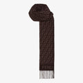 FF 200CM Scarf Dark Brown Wool Cashmere 103252