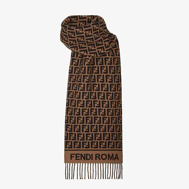 FF 200CM Scarf Brown Wool Cashmere 103254