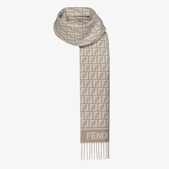 FF 200CM Scarf Greige Wool Cashmere 103253
