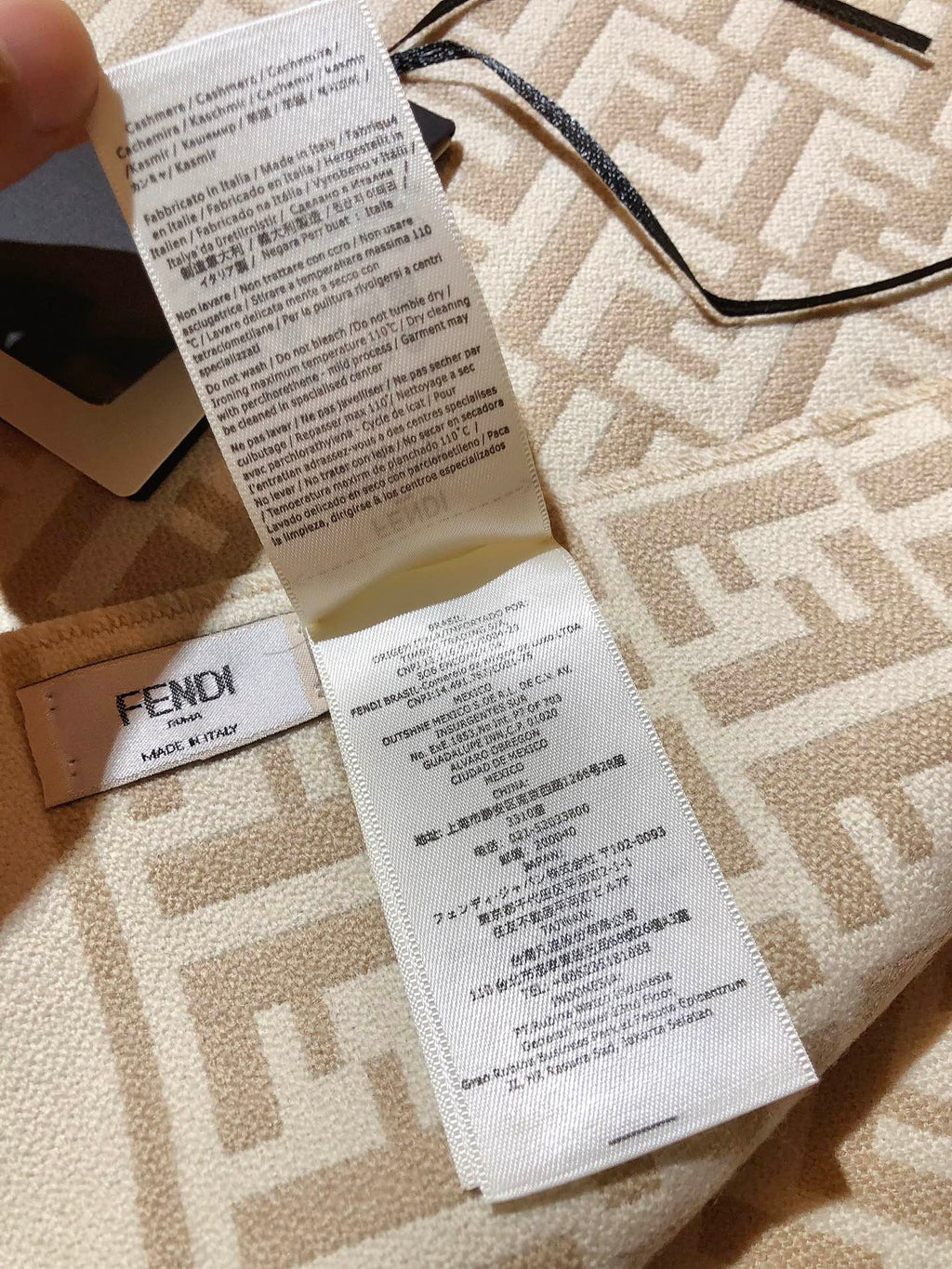 FF 200CM Scarf Beige Wool Cashmere 103255