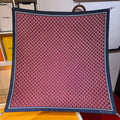 GG Scarf 90CM Burgundy Blue Twill Silk 293045