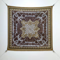HM Eperon d'Or bandana Scarf 90x90 Brown Colorful Twill Silk 202549