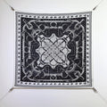 HM Eperon d'Or bandana Scarf 90x90 Black Colorful Twill Silk 202551