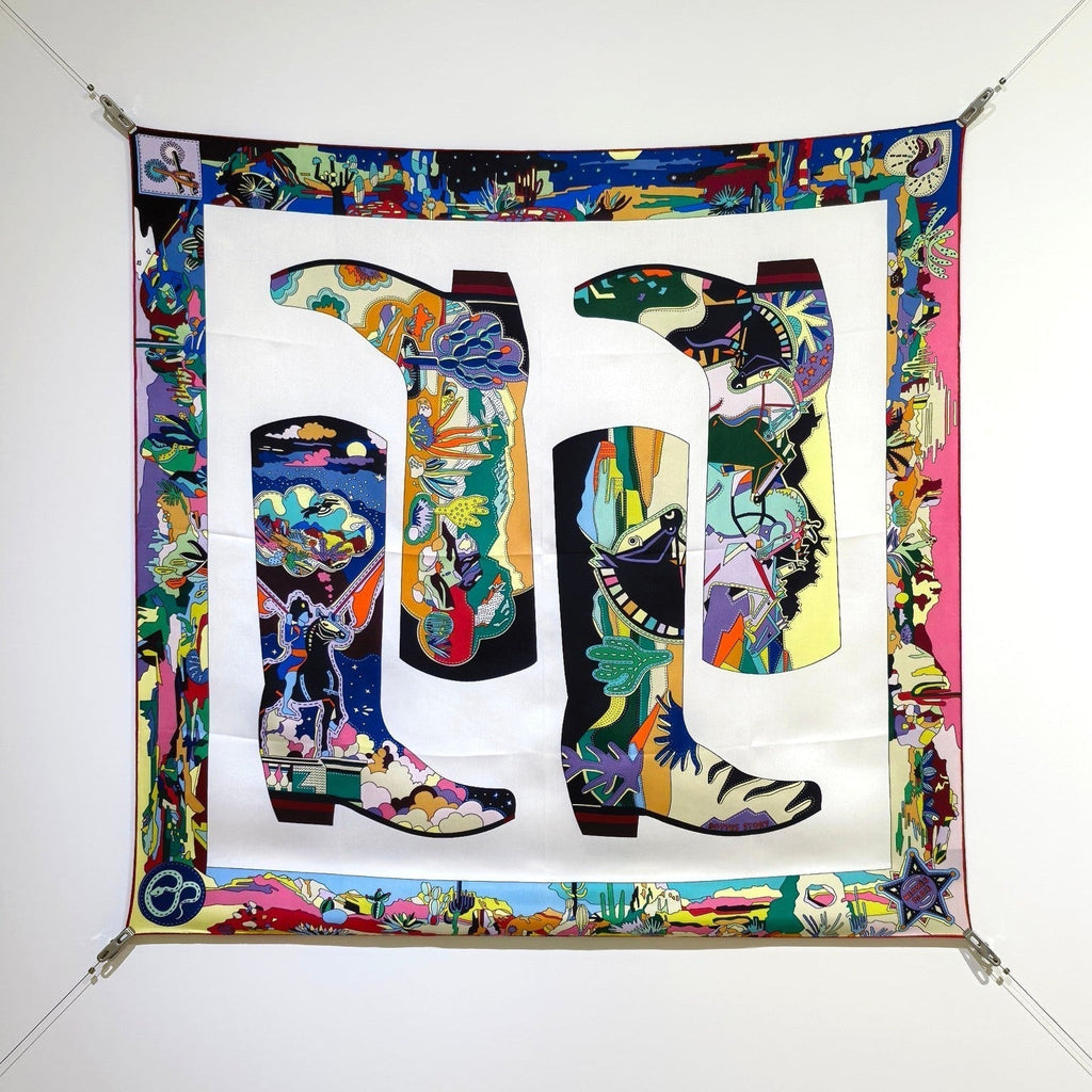 HM The Story 90 CM White Colorful Cashmere and Silk 293064
