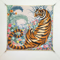 HM Tiger in Full Bloom 90 CM Beige Colorful Cashmere and Silk 293067