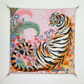 HM Tiger in Full Bloom 90 CM Pink Colorful Cashmere and Silk 293069