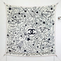 CC 25 Scarf 140CM White Black Colorful Cashmere 293079