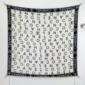CC 25 Scarf 140CM White Black Cashmere 293085