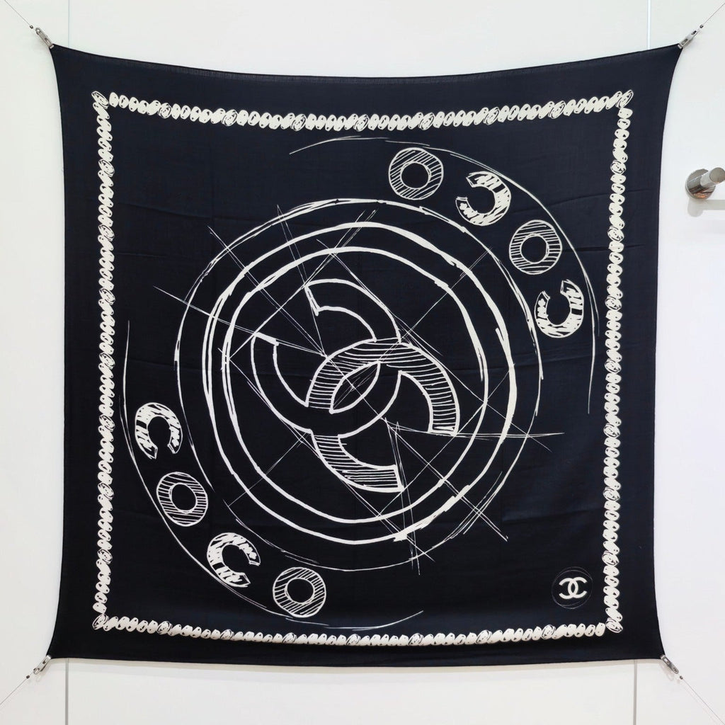 CC 25 Scarf 140CM Black Cashmere 293086