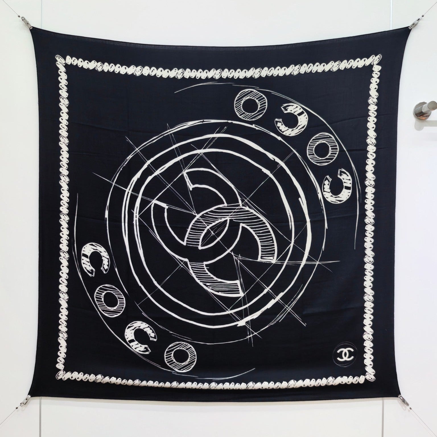 CC 25 Scarf 140CM Black Cashmere 293086