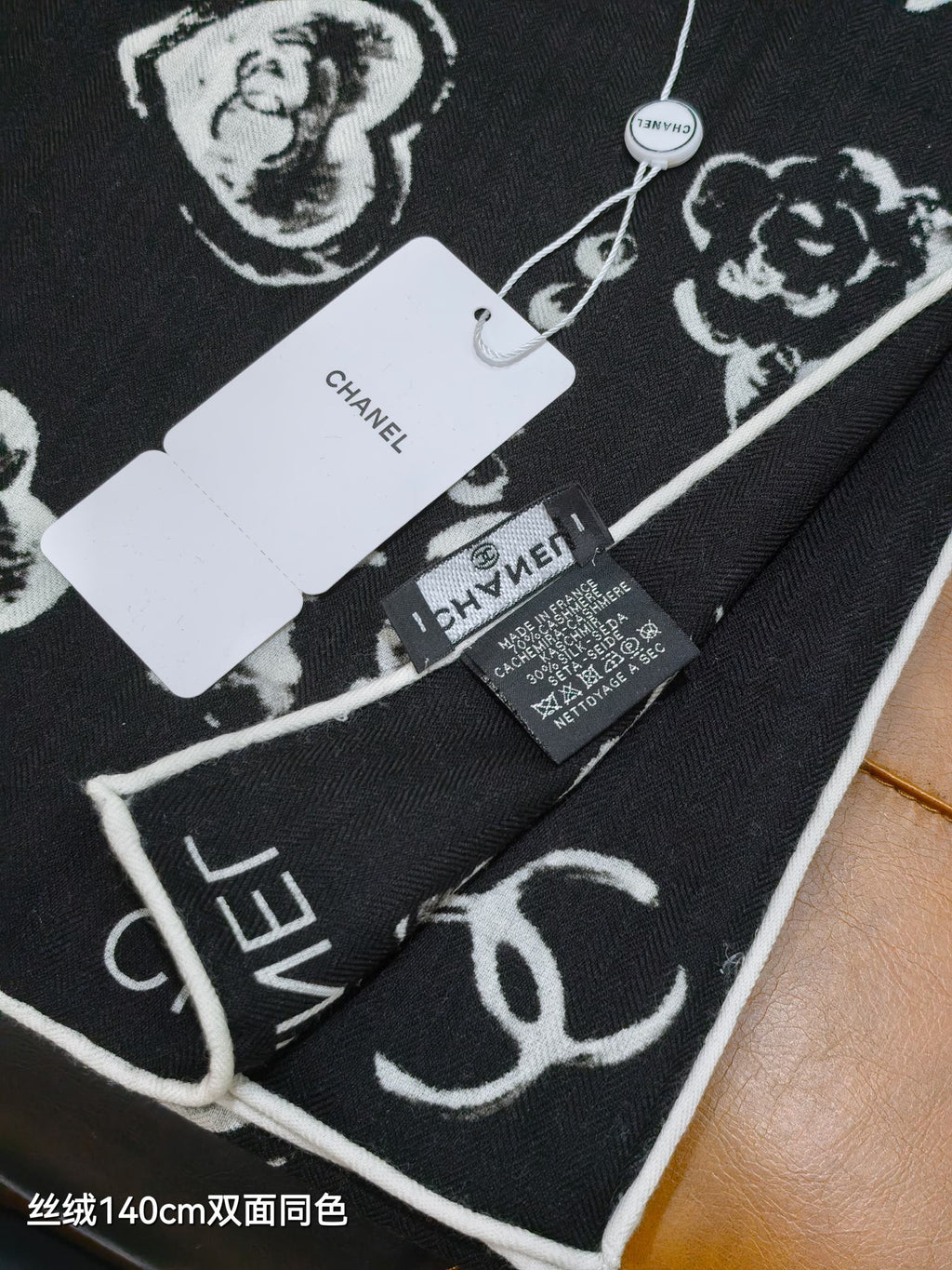 CC 25 Scarf 140CM Black Cashmere 293088