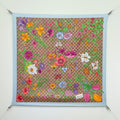 GG Printed Flora Twill Carré Light Blue Silk 145787