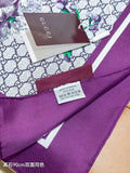 GG Double-Sided Floral 90x90cm Purple Colorful Twill Silk 194446