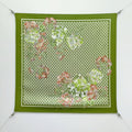 GG Double-Sided Floral 90x90cm Green Colorful Twill Silk 194447