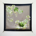 GG Double-Sided Floral 90x90cm Black Colorful Twill Silk 194448