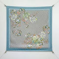 GG Double-Sided Floral 90x90cm Blue Colorful Twill Silk 194450