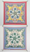 HM Les Eperons Scarf 90x90 Light Pink Colorful Twill Silk 202556