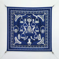 HM La Etriers Remix Bandana Scarf 90x90cm Navy Blue Twill Silk 303277