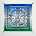 HM La Etriers Remix Bandana Scarf 90x90cm Blue Twill Silk 303278