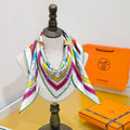 HM Harnais Legendaire Scarf 90x90 Hot Pink Colorful Twill Silk