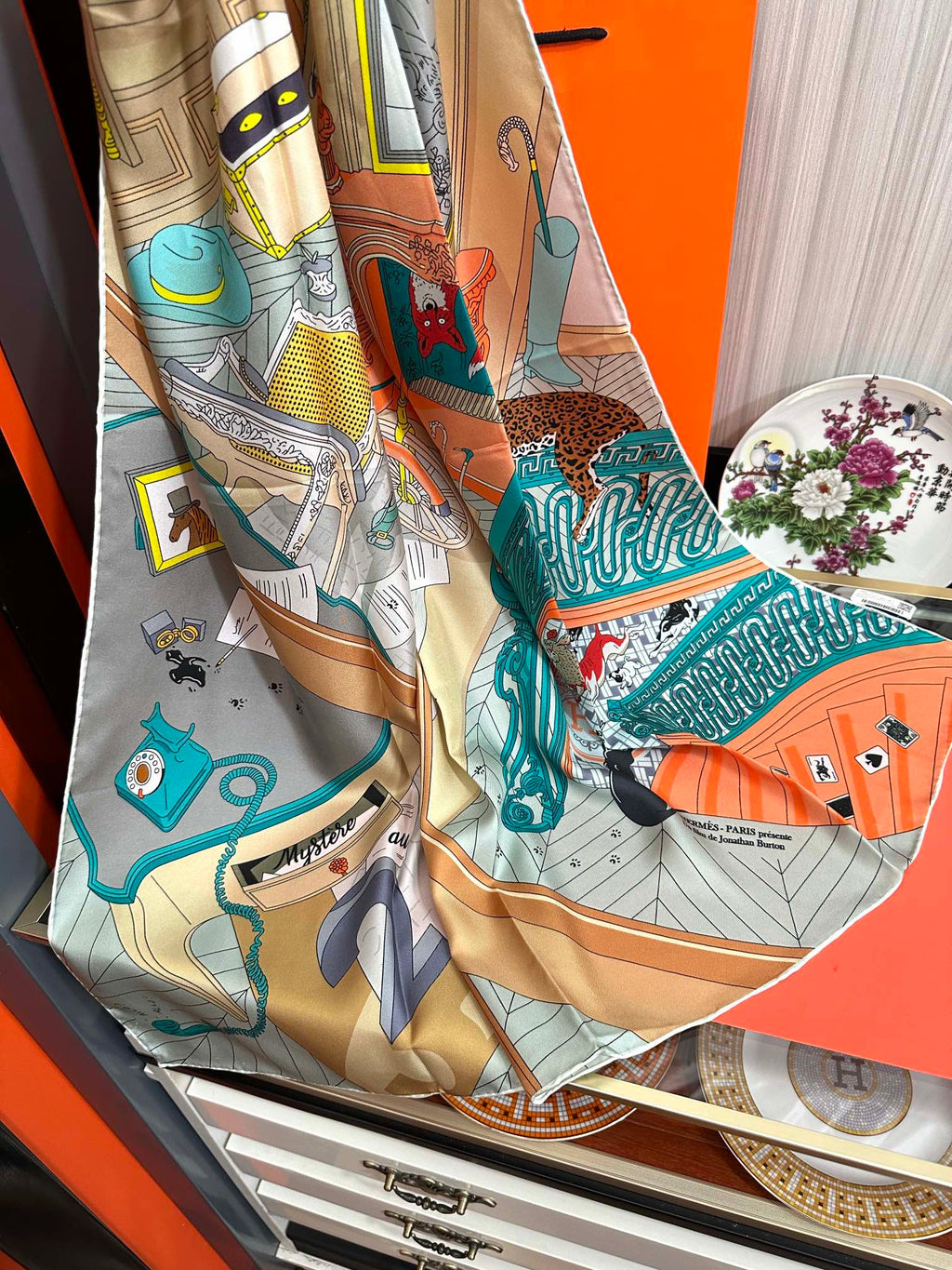 Mystere Au 24 Scarf 90 CM In Colorful Silk  293140