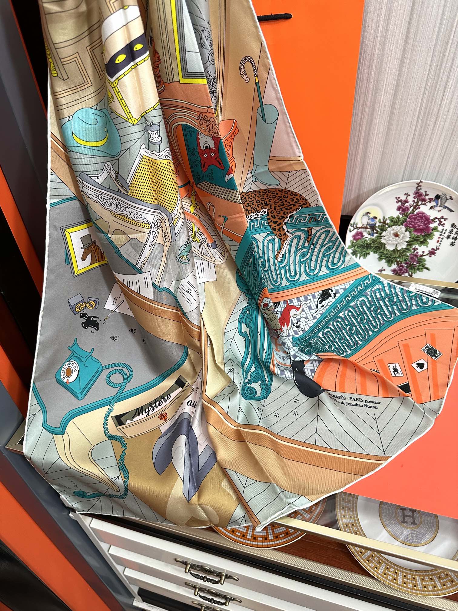 Mystere Au 24 Scarf 90 CM In Colorful Silk  293140