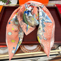 Flagship Silk Scarf 90 CM Pink Orange Colorful