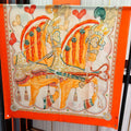 HM 25s Scarf 200cm Orange Beige Cashmere 976424