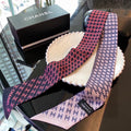 CC Twilly Mini Scarf 120cm Navy Blue Pink Mulberry Silk 802153