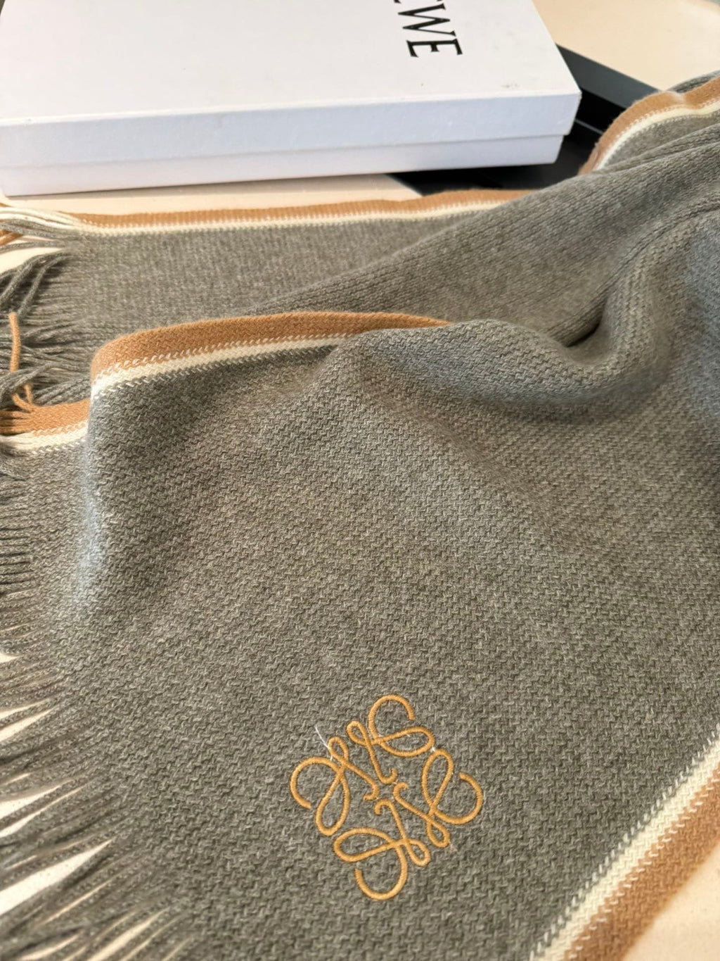 Loewe Scarf 180CM Dark Green Cashmere 968540