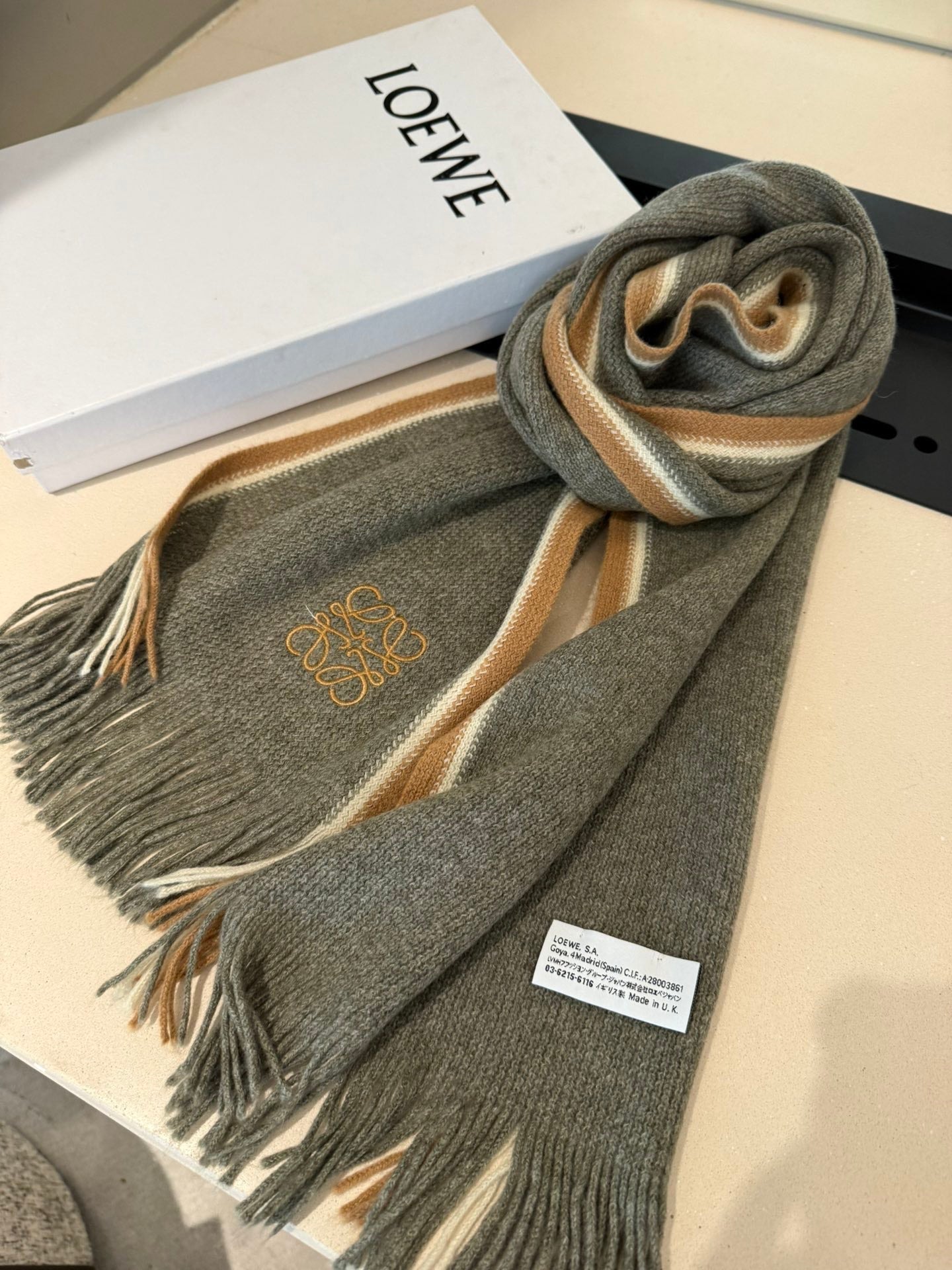 Loewe Scarf 180CM Dark Green Cashmere 968540