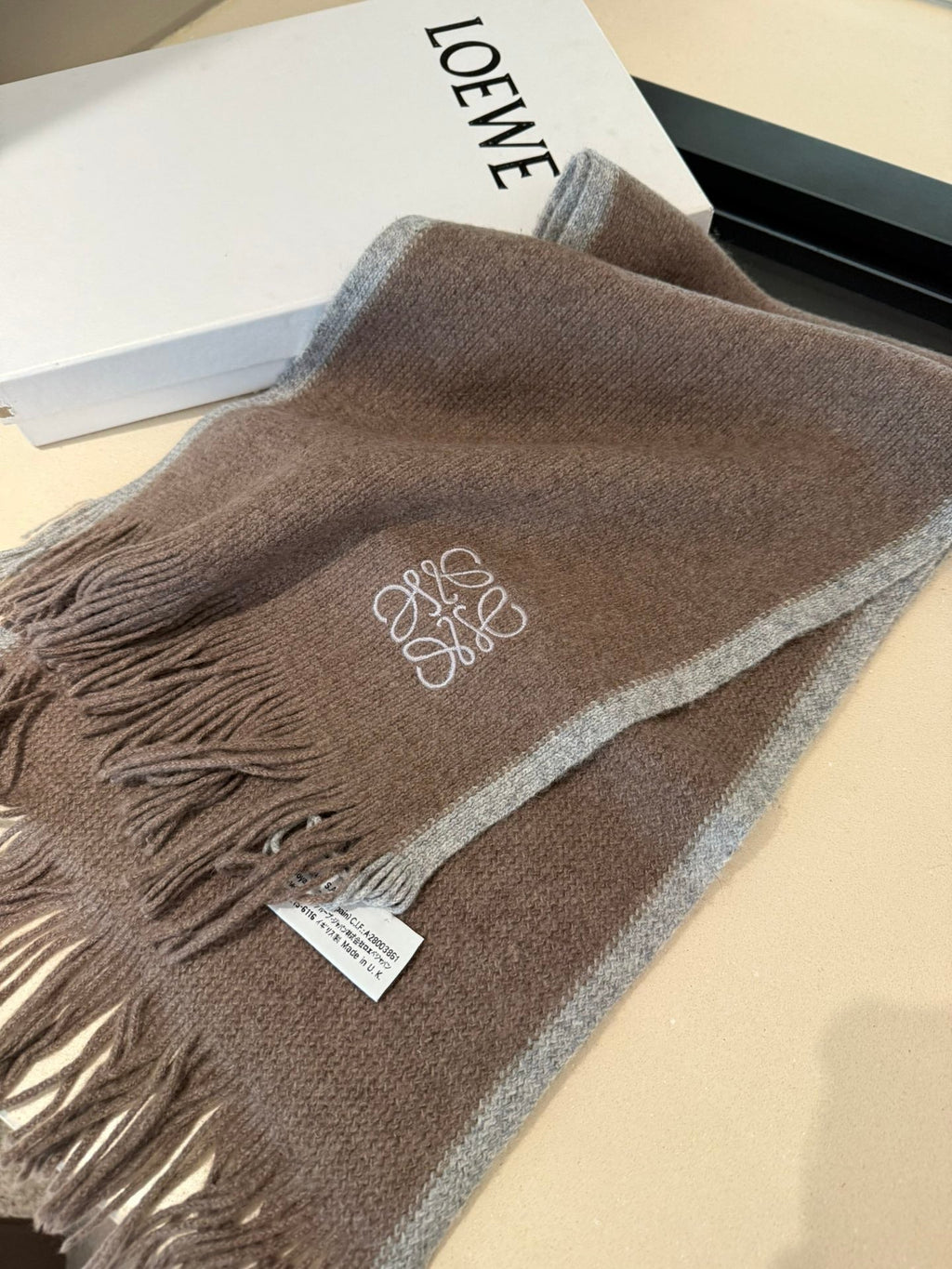 Loewe Scarf 180CM Brown Cashmere 968541