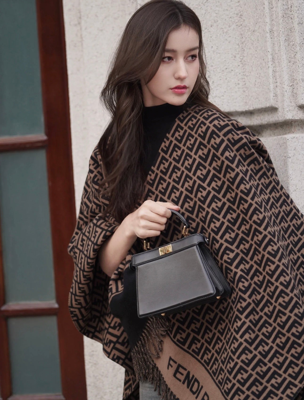 FF 140CM Two-tone Brown Black Wool 103678