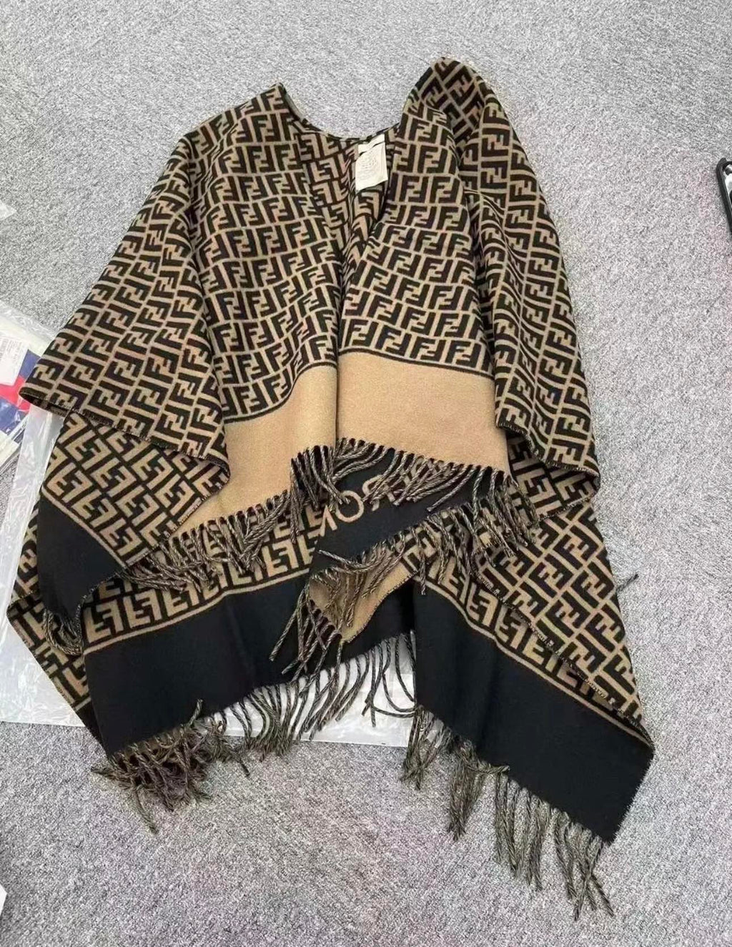FF 140CM Two-tone Brown Black Wool 103678